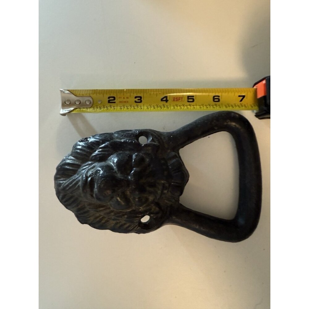 Original Antique Cast Iron Lion Head Handles Victorian Era Garden Urn Planter - Picture 8 of 9